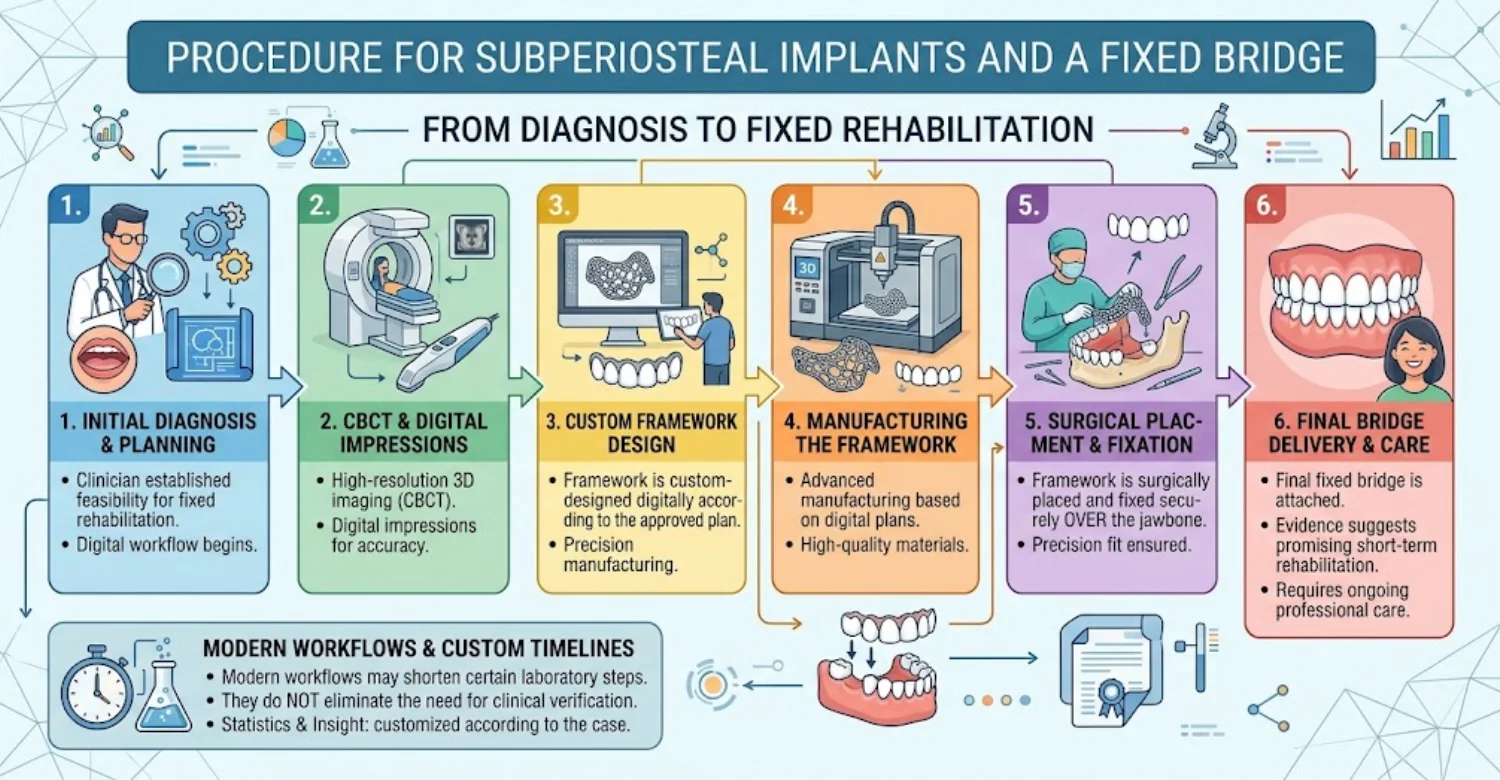 infographic Subperiosteal Implants and Fixed Bridges